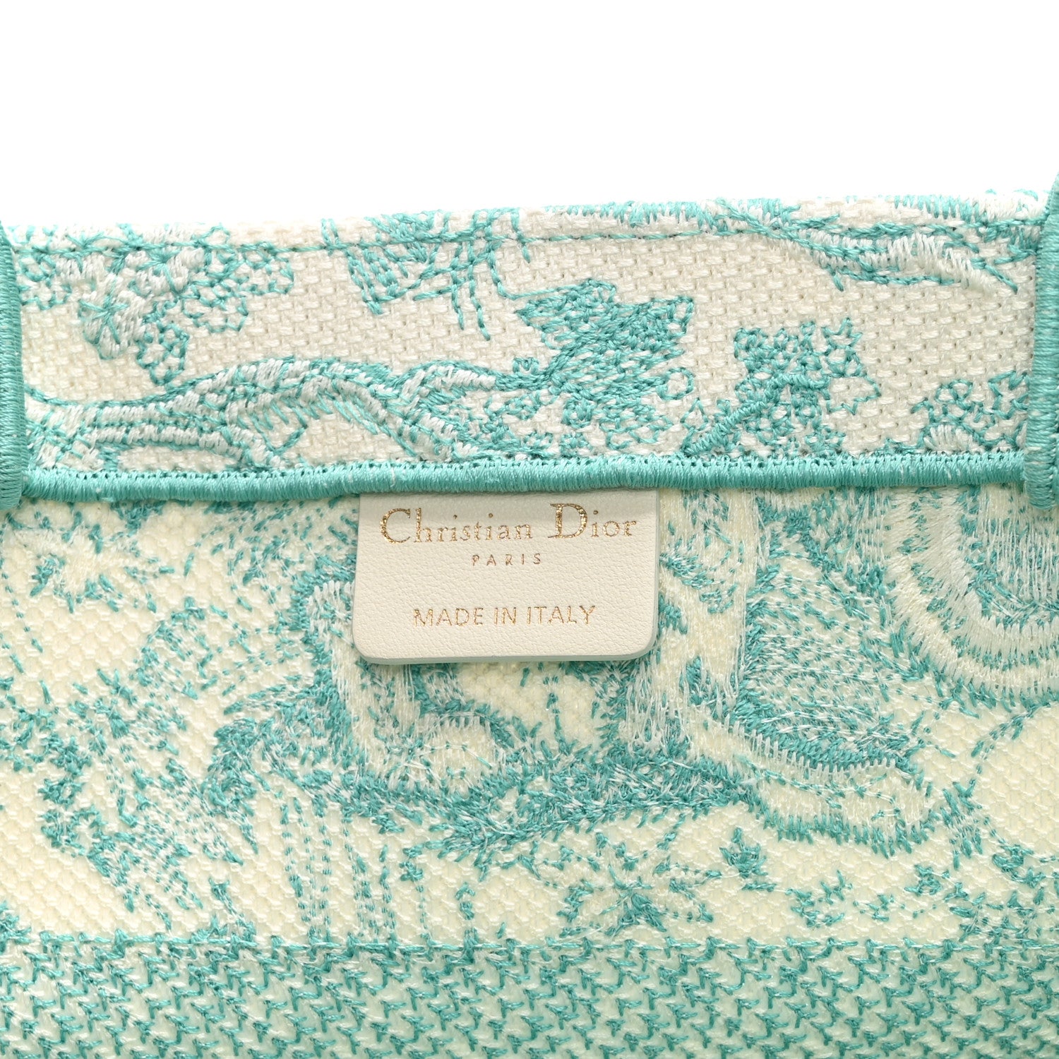 Christian Dior Canvas Embroidered Medium Dioriviera Toile De Jouy Book Tote Aquamarina 6 of 10