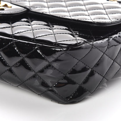 Chanel Patent Calfskin Quilted Valentine Charms Medium Single Flap Black 6 of 11