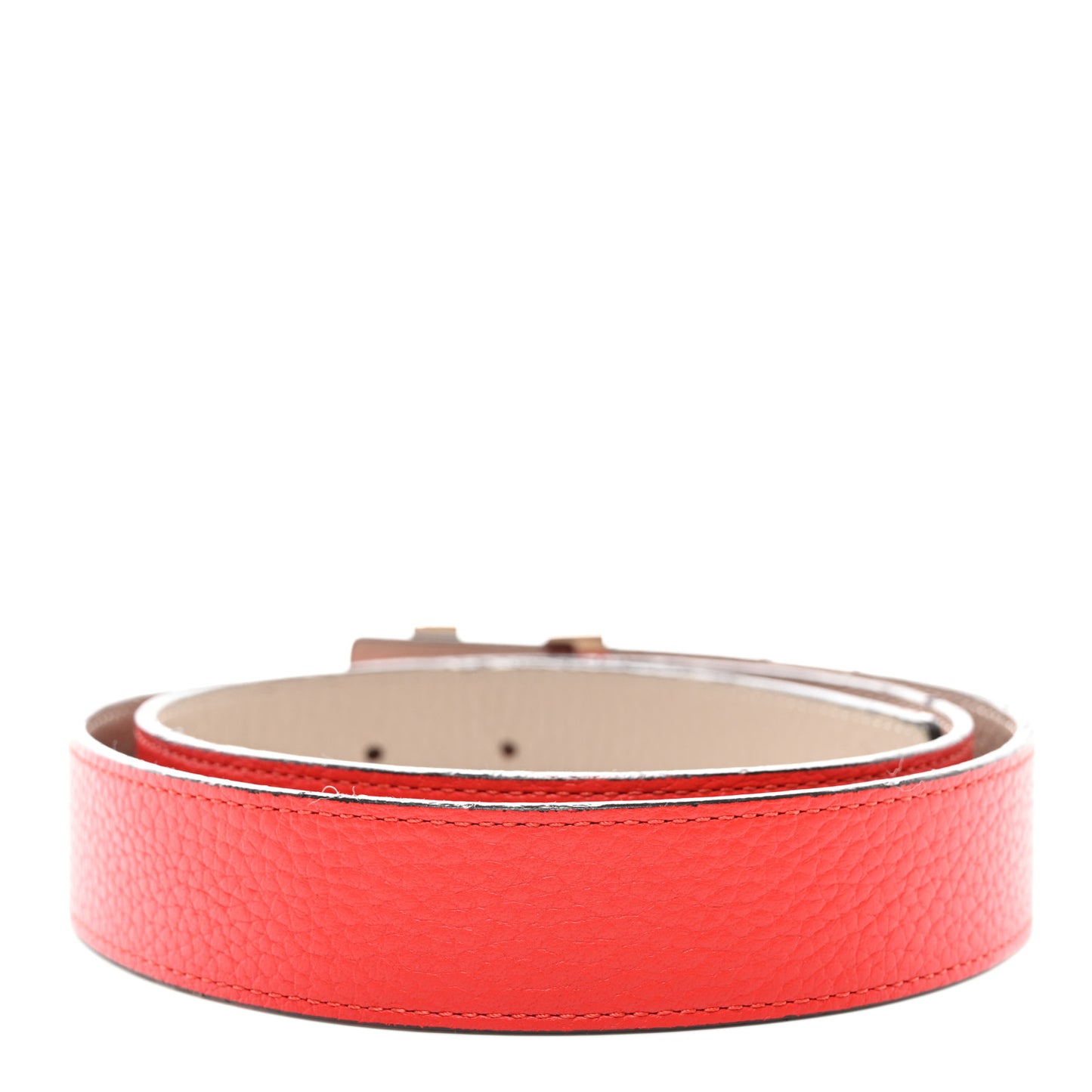 Taurillon Calfskin 30mm LV Initiales Belt 80 32 Galet Corail
