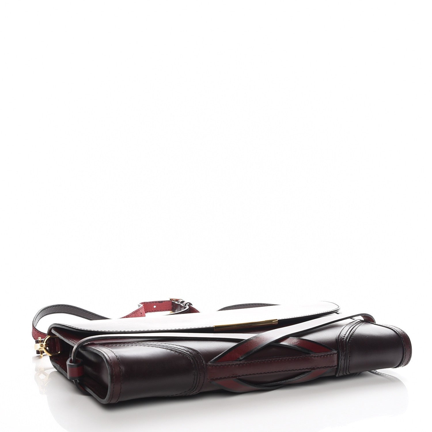 Burberry Bridle Calfskin Katherine Crossbody Clutch Red Claret 4 of 8
