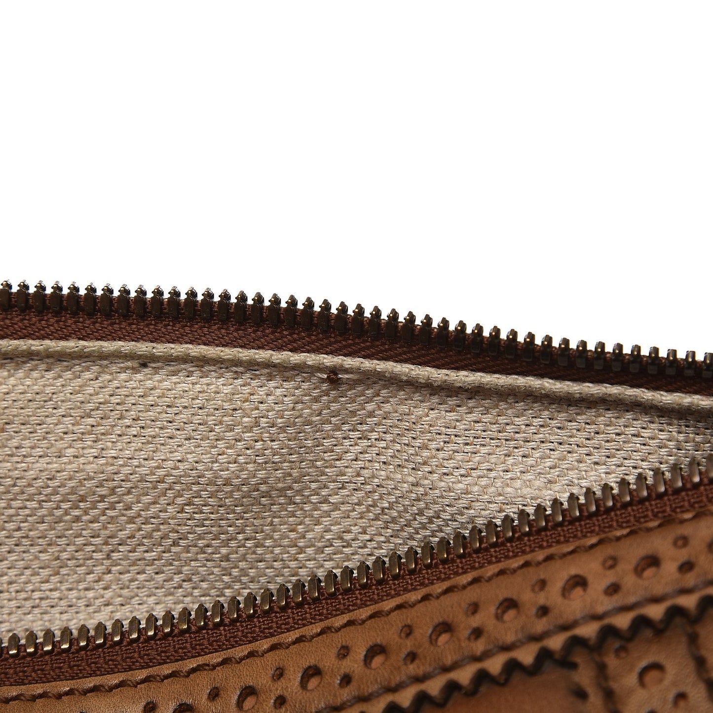 Calfskin Duilio Brogue Tote Honey
