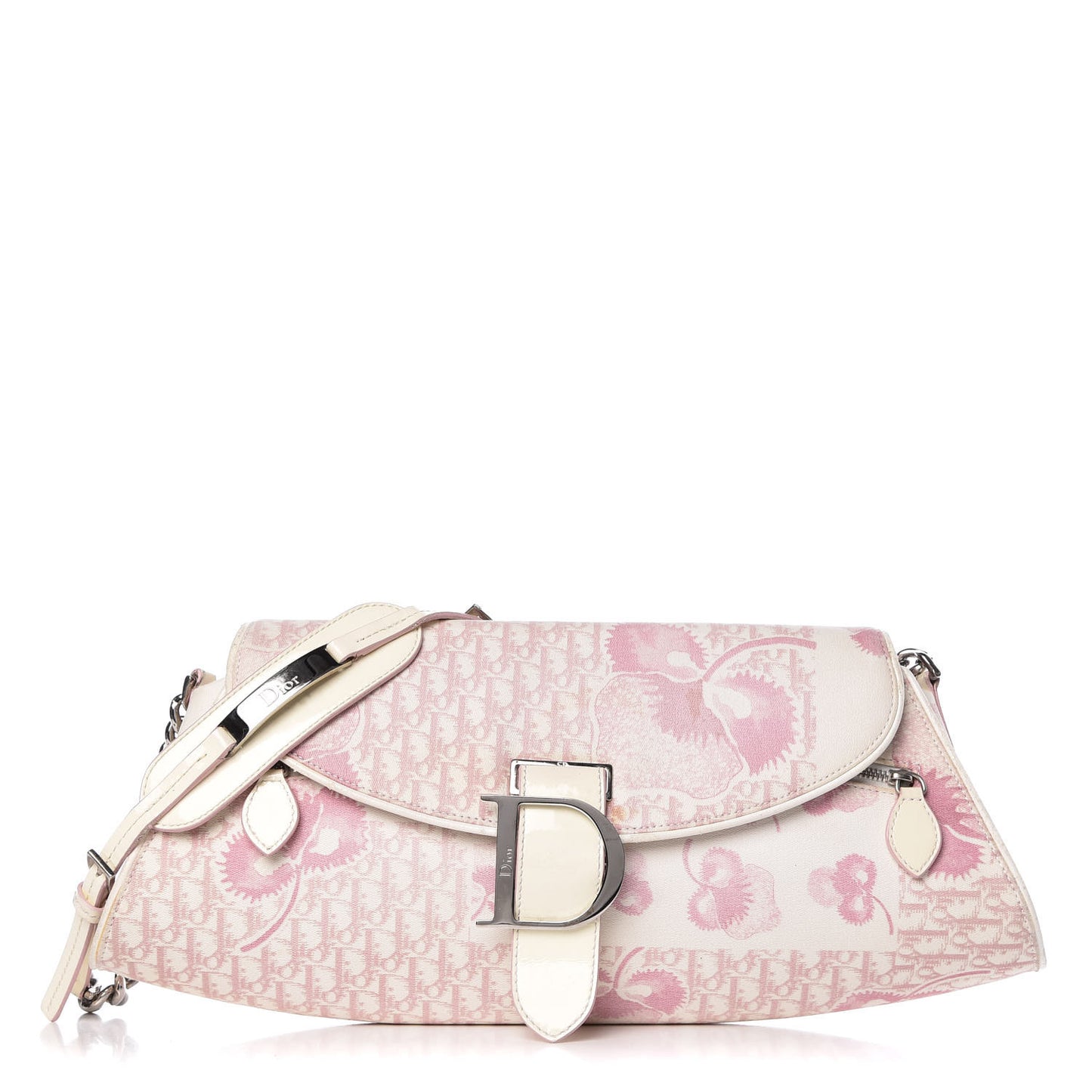 Canvas Monogram Floral Chain Shoulder Bag Pink