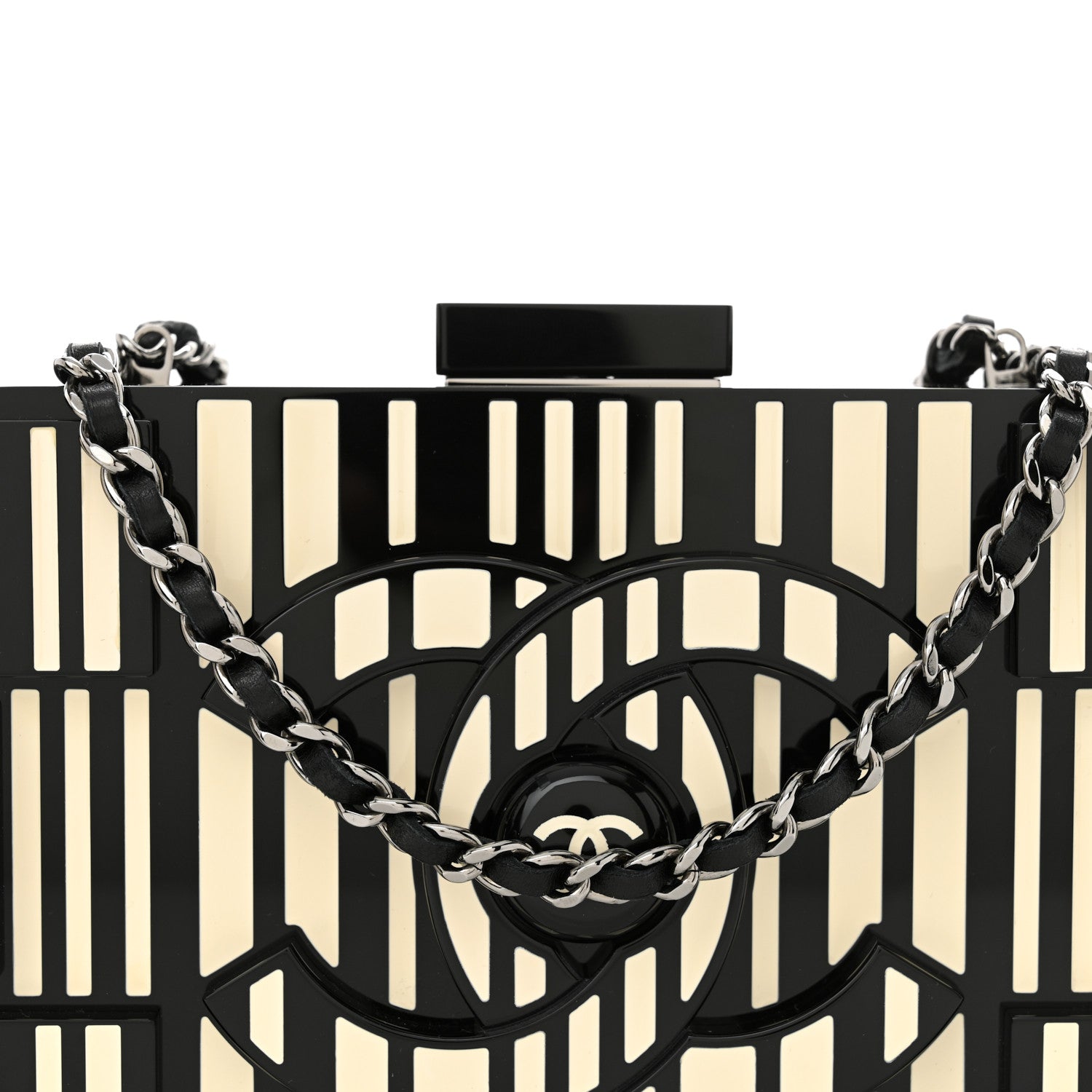 Chanel Plexiglass Barcode Boy Brick Lego Clutch Black 7 of 12