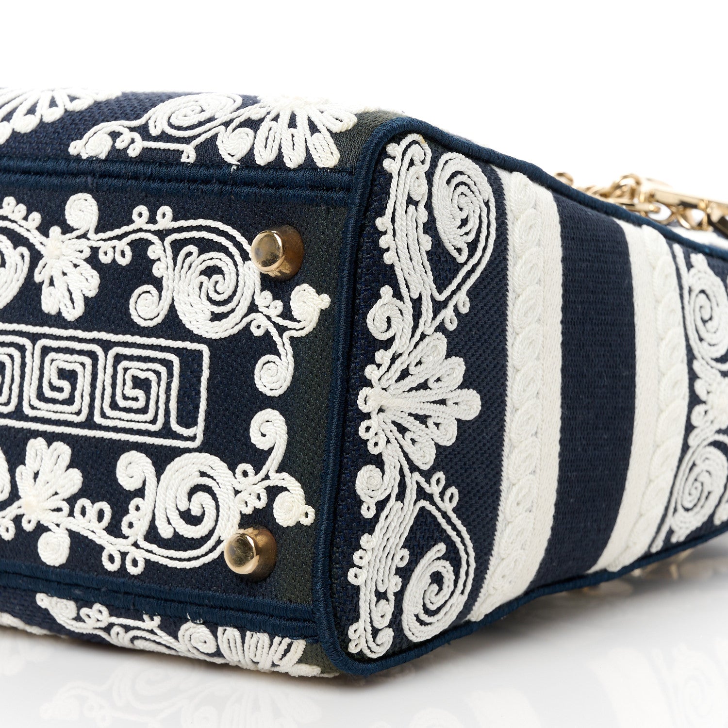 Christian Dior Embroidered Cornely Medium Lady D-Lite Blue White 10 of 11