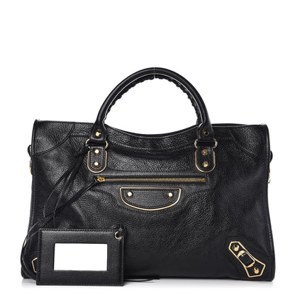 Balenciaga Chevre Gold Metallic Edge Hardware City Black 1 of 7