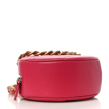 Chanel Goatskin Quilted Chanel 19 Round Clutch With Chain Dark Pink 4 of 11