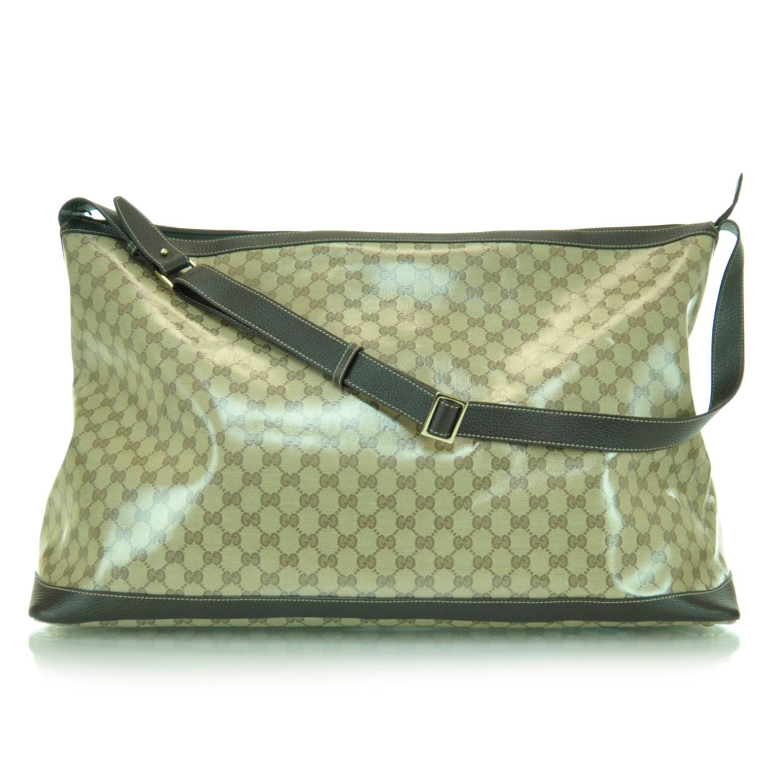Gucci Crystal Monogram Large Travel Hobo Beige Brown 1 of 9