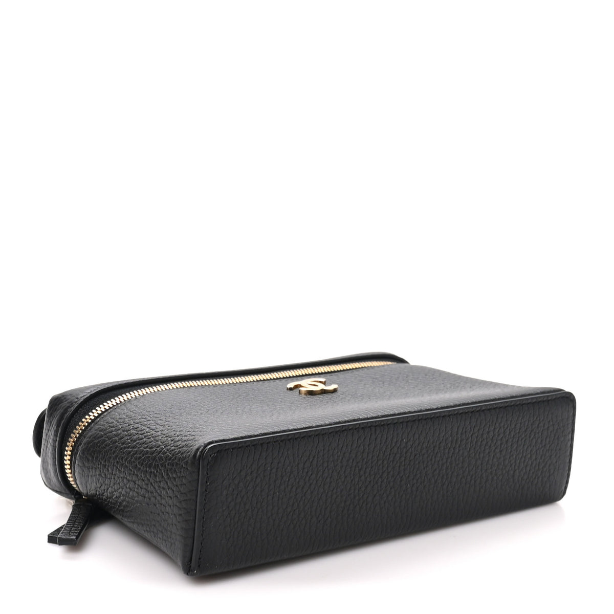 Chanel Grained Calfskin Top Handle Slim Vanity Case With Chain Black 3 of 10
