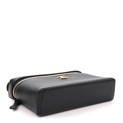 Chanel Grained Calfskin Top Handle Slim Vanity Case With Chain Black 3 of 10