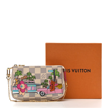 Louis Vuitton Damier Azur 2021 Christmas Animation Hollywood Mini Pochette Accessories Fuchsia 8 of 8