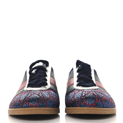 Gucci Lurex Calfskin Web GG Monogram Womens Falacer Sneakers 37 Iridescent Blue Iridescent Red Silver 3 of 9