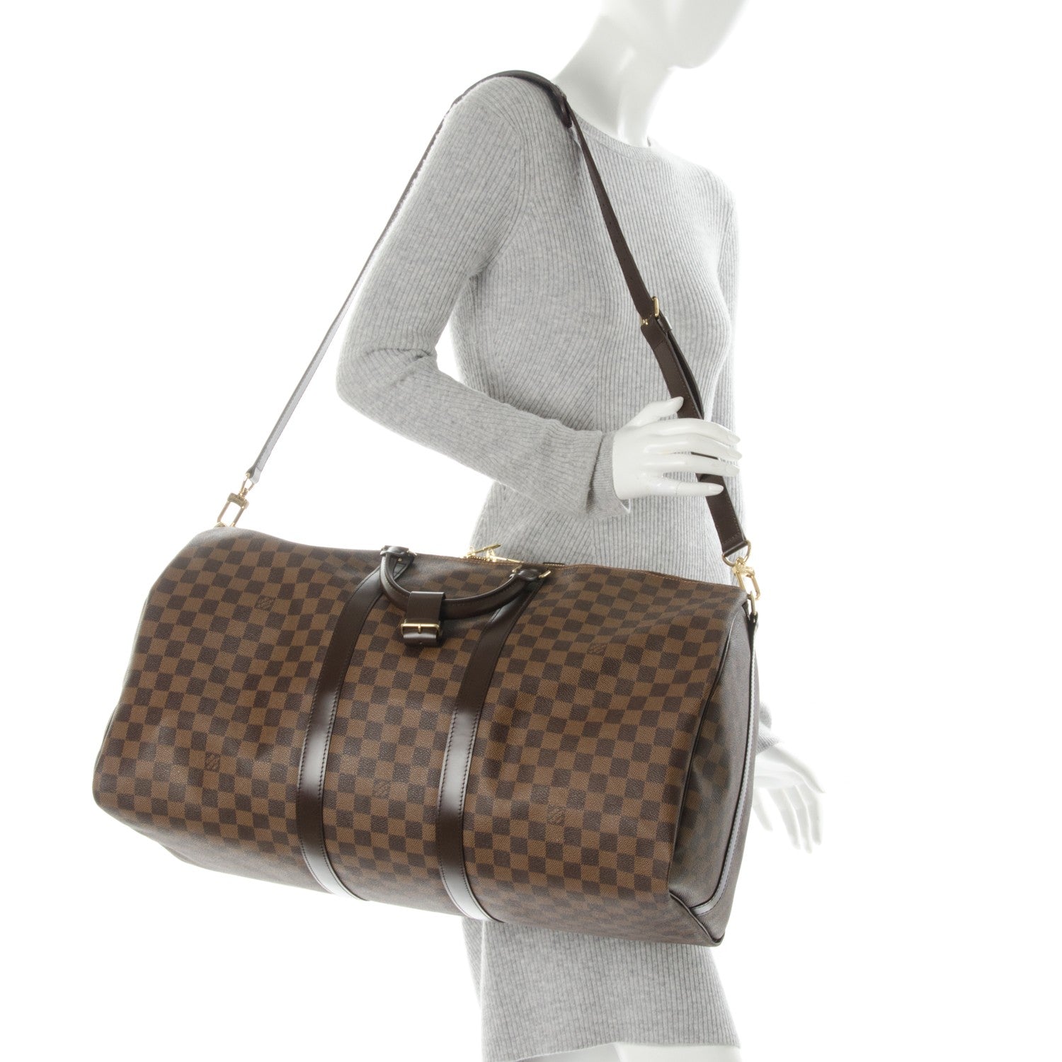 Louis Vuitton Damier Ebene Keepall Bandouliere 55 2 of 7