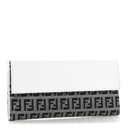 Fendi Zucchino Forever Continental Wallet Navy White 3 of 10