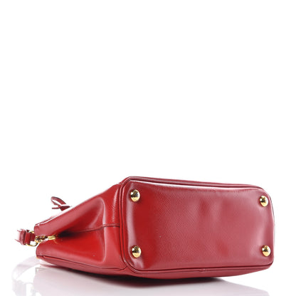 Prada Saffiano Vernice Small Galleria Double Zip Rosso 5 of 25