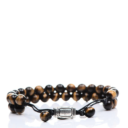 David Yurman Sterling Silver Tiger's Eye Two Row 8mm Spiritual Beads Bracelet 5 of 6