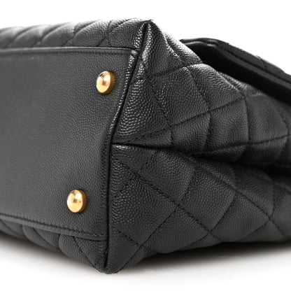 Chanel Caviar Quilted Small Coco Handle Flap Black 10 of 12