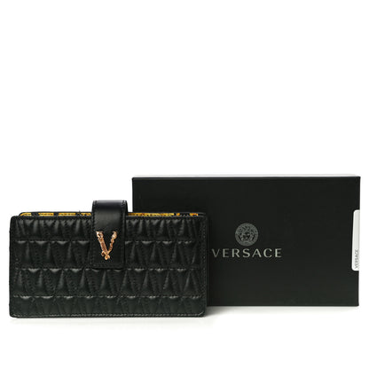 Versace Nappa Quilted Virtus Mini Shoulder Bag Black 7 of 7