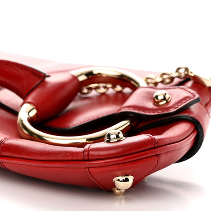Gucci Calfskin Horsebit Chain Clutch Red 10 of 14