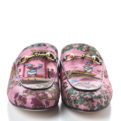 Gucci X DISNEY Jacquard Japanese Donald Duck Womens Princetown Slippers 38.5 Pink Black 2 of 8