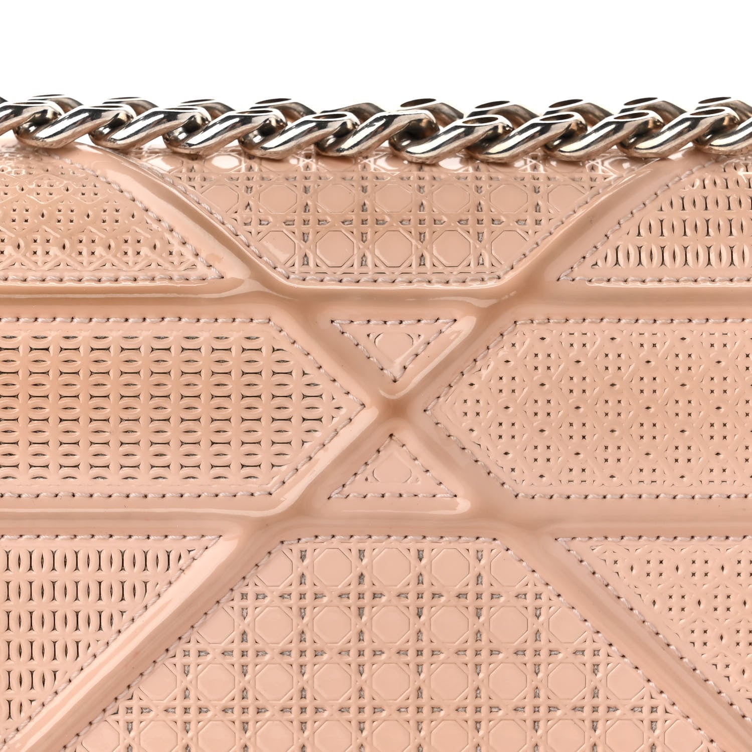 Christian Dior Patent Micro-Cannage Small Diorama Flap Bag Rose 9 of 9