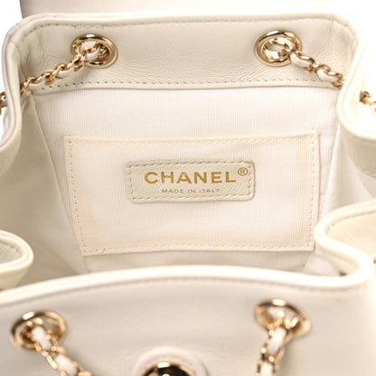 Chanel Lambskin Quilted Small Duma Drawstring Backpack White 6 of 10