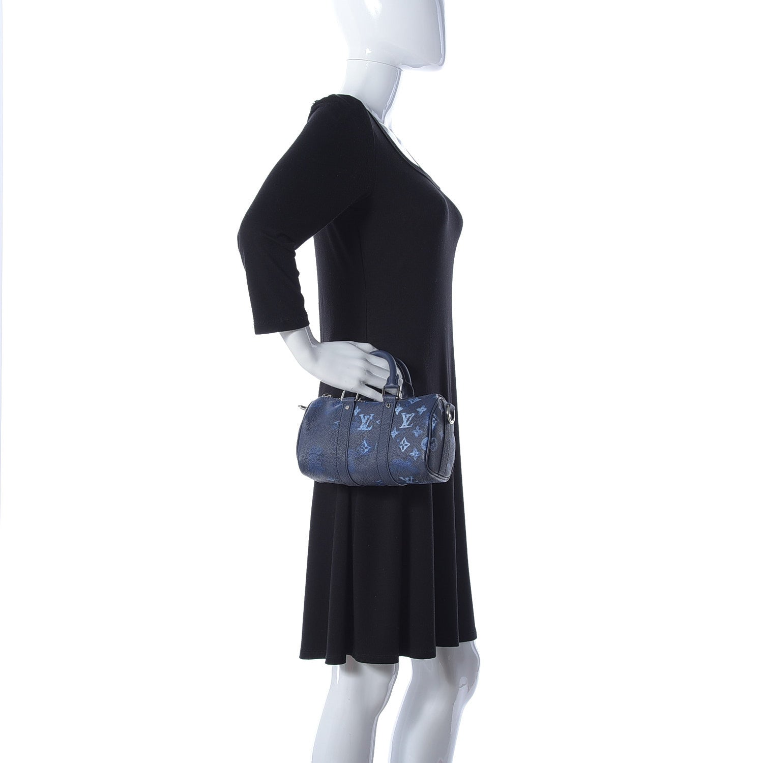 Louis Vuitton Monogram Ink Watercolor Keepall XS Blue 3 of 10