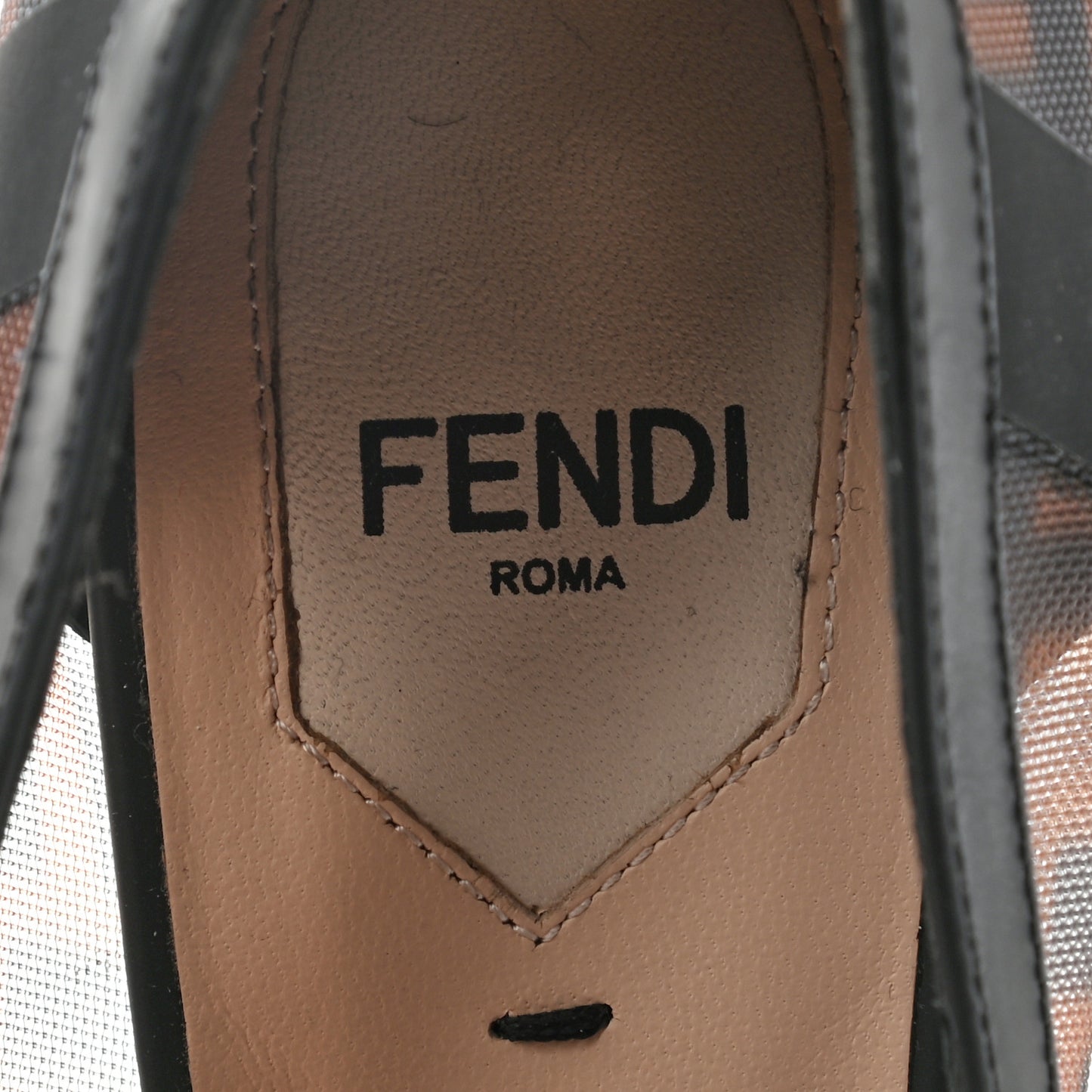 Technical Mesh Vitello Gommato FF Colibri 85mm Pumps 37.5 Tobacco Moro Black