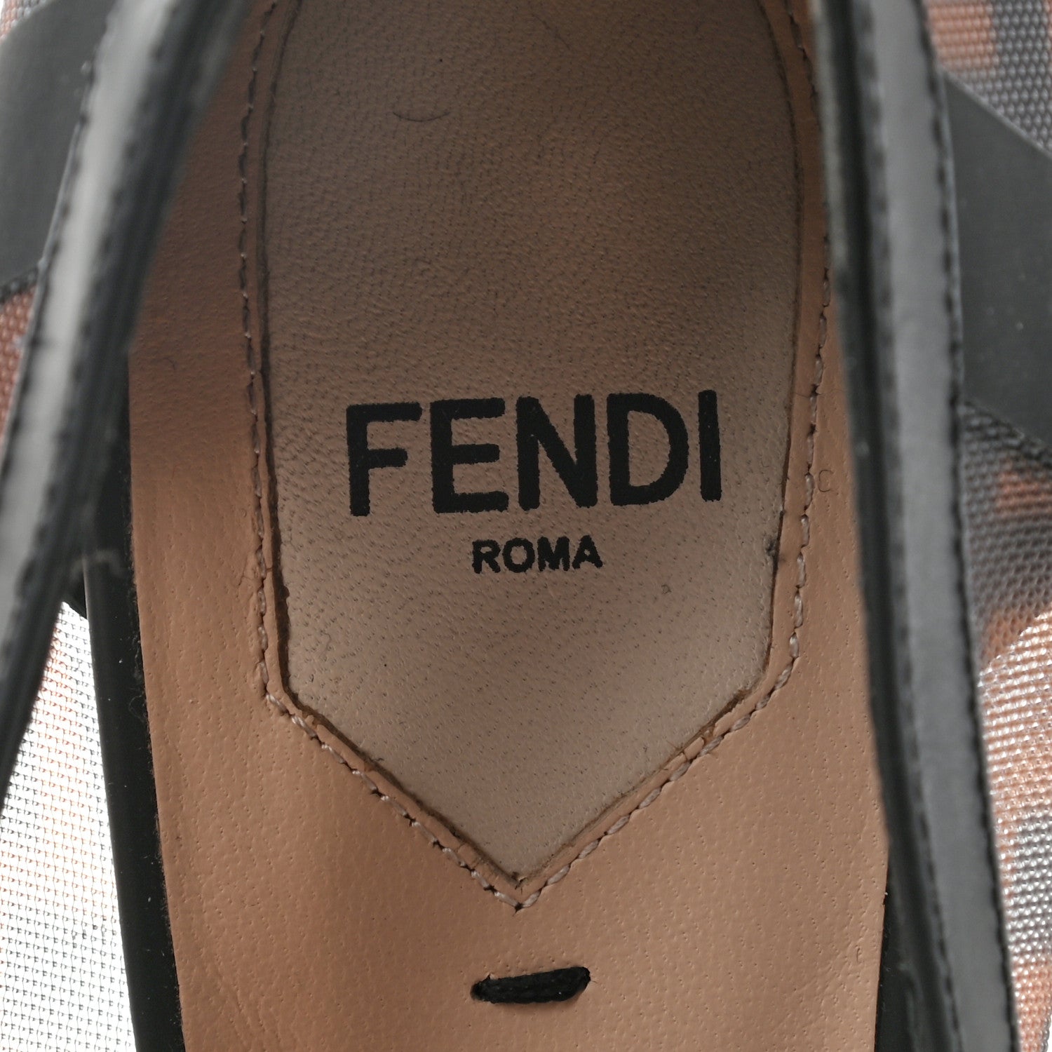 Fendi Technical Mesh Vitello Gommato FF Colibri 85mm Pumps 37.5 Tobacco Moro Black 7 of 7