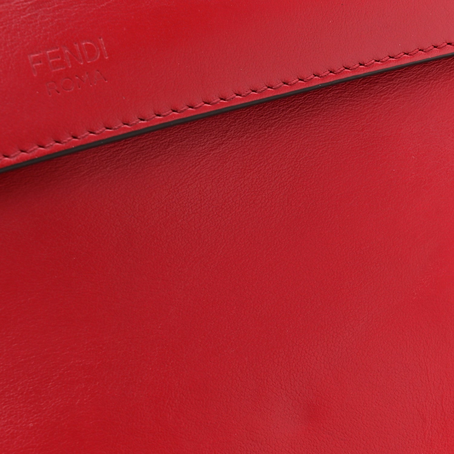 Fendi Vitello Century F is Fendi Bi-Color FF 1974 Embossed Small Kan I Shoulder Bag Fragola Maya Black 13 of 13