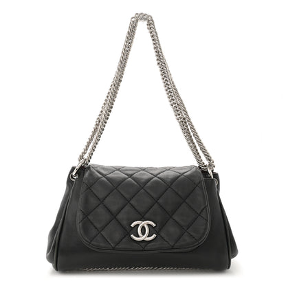 Chanel Washed Lambskin Quilted Bijoux Chain Accordion Flap Black 1 of 12