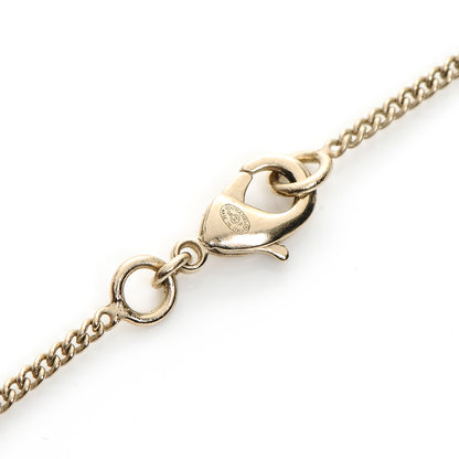 Chanel Crystal CC Heart Pendant Necklace Light Gold 5 of 5