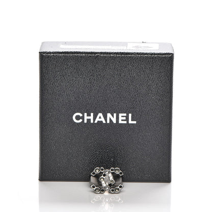 Chanel Ruthenium Crystal CC Logo Ring 6.5 5 of 5