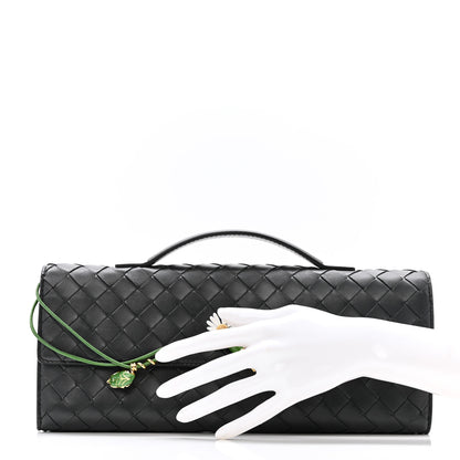 Bottega Veneta Nappa Intrecciato Enamel Long Andiamo Top Handle Daisy Clutch Ardoise 2 of 9