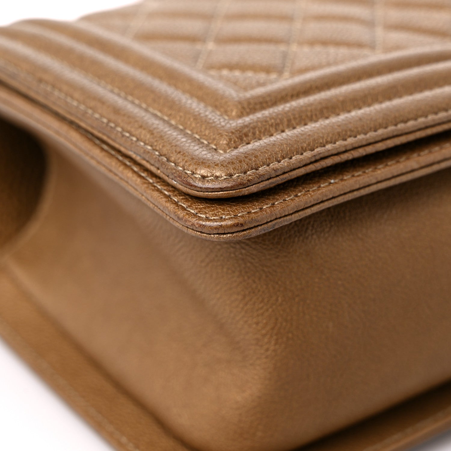 Chanel Caviar Quilted Medium Boy Flap Dark Gold 8 of 13