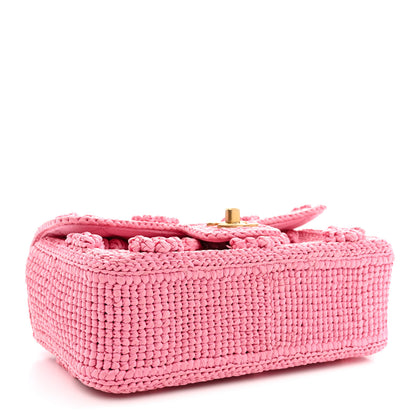 Chanel Raffia Small Dolce Raffia Flap Bag Pink 4 of 11