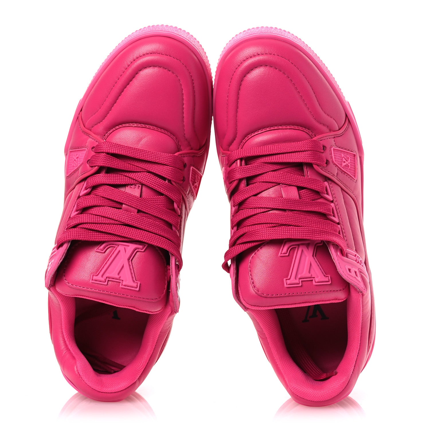 Louis Vuitton Calfskin Womens LV Trainer Sneakers 37 Hot Pink 2 of 11