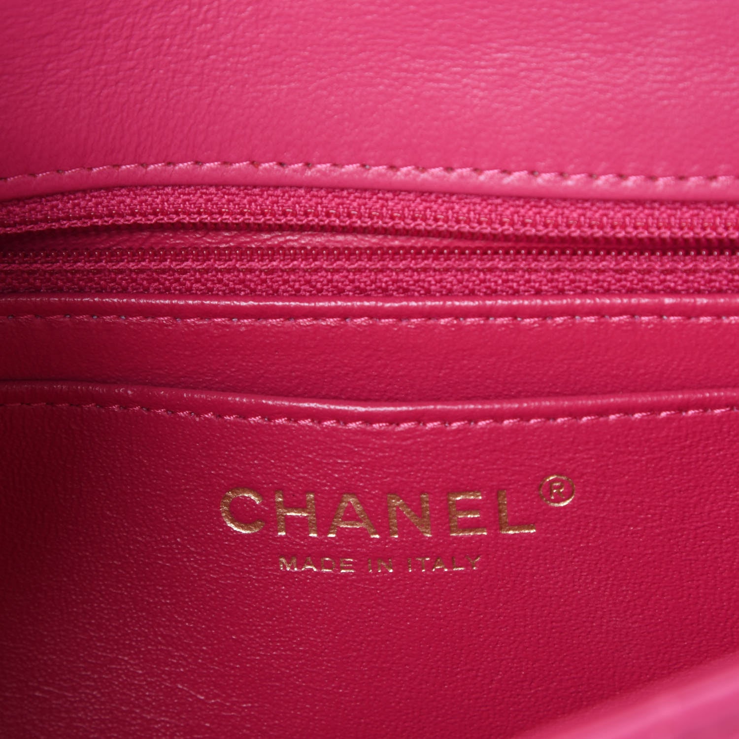 Chanel Lambskin Chevron Quilted Mini Rectangular Flap Fuchsia 6 of 10