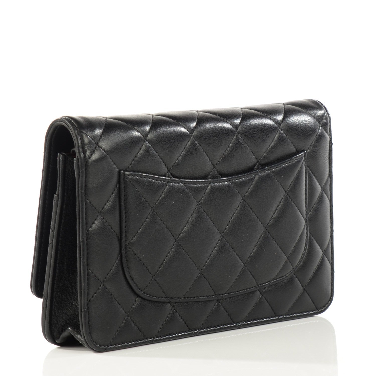 Chanel Lambskin Quilted Wallet On Chain WOC Black 3 of 8