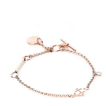 Hermes 18K Rose Gold Diamond Gambade Bracelet ST 1 of 5