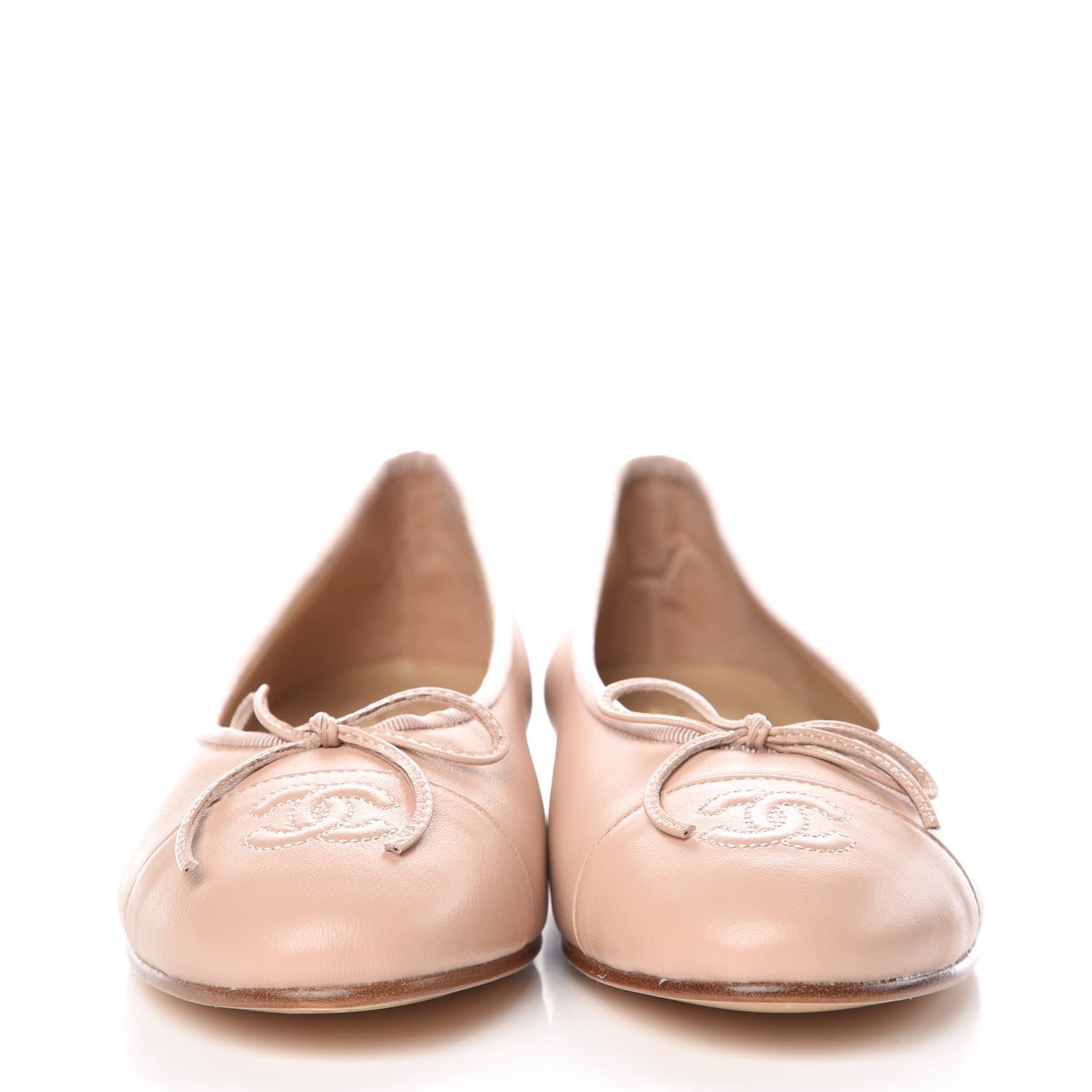 Chanel Calfskin Cap Toe CC Ballerina Flats 39 Light Pink 2 of 9