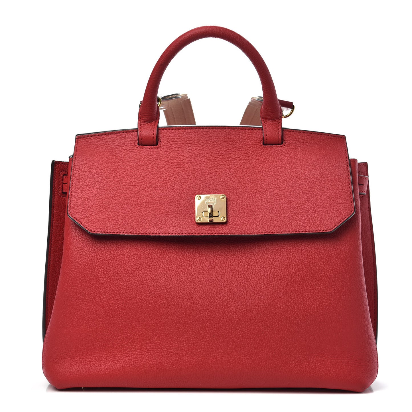 Grained Calfskin Large Milla Convertible Backpack Ruby Red