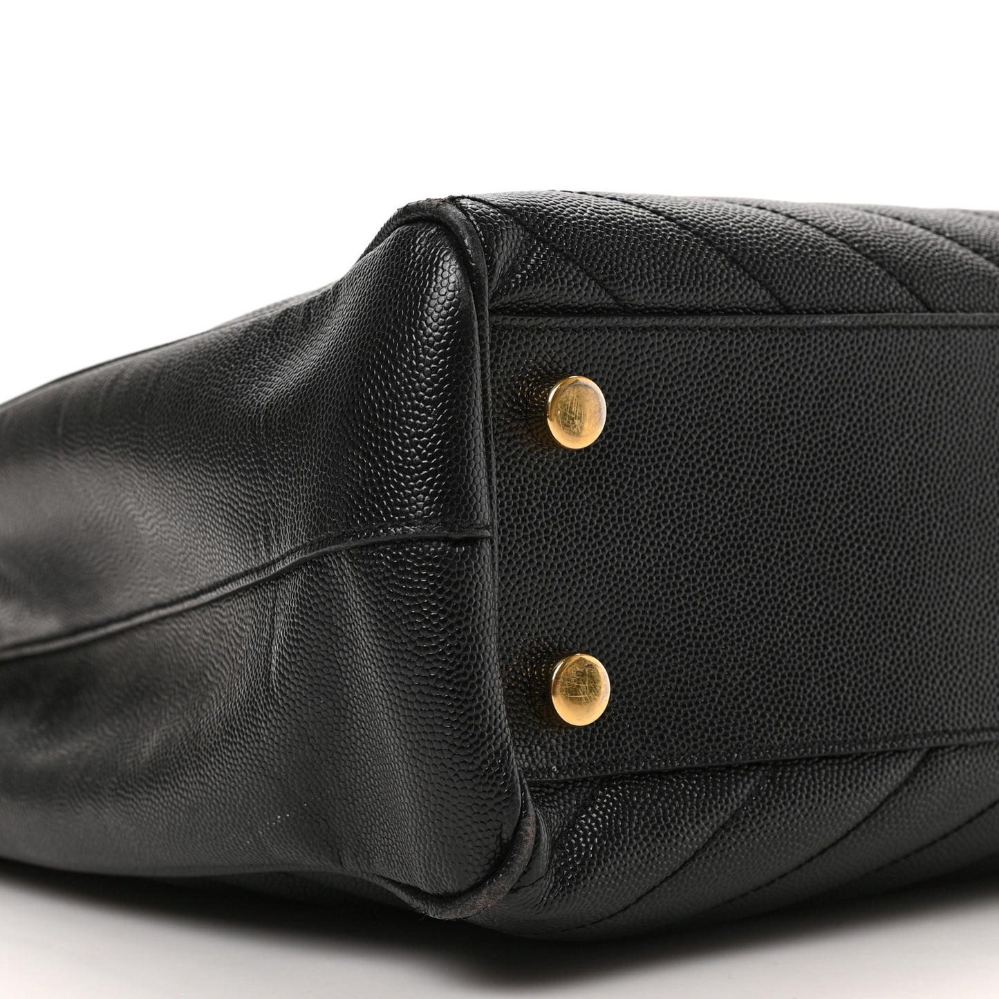 Grain De Poudre Matelasse Chevron Monogram Shopping Bag Black
