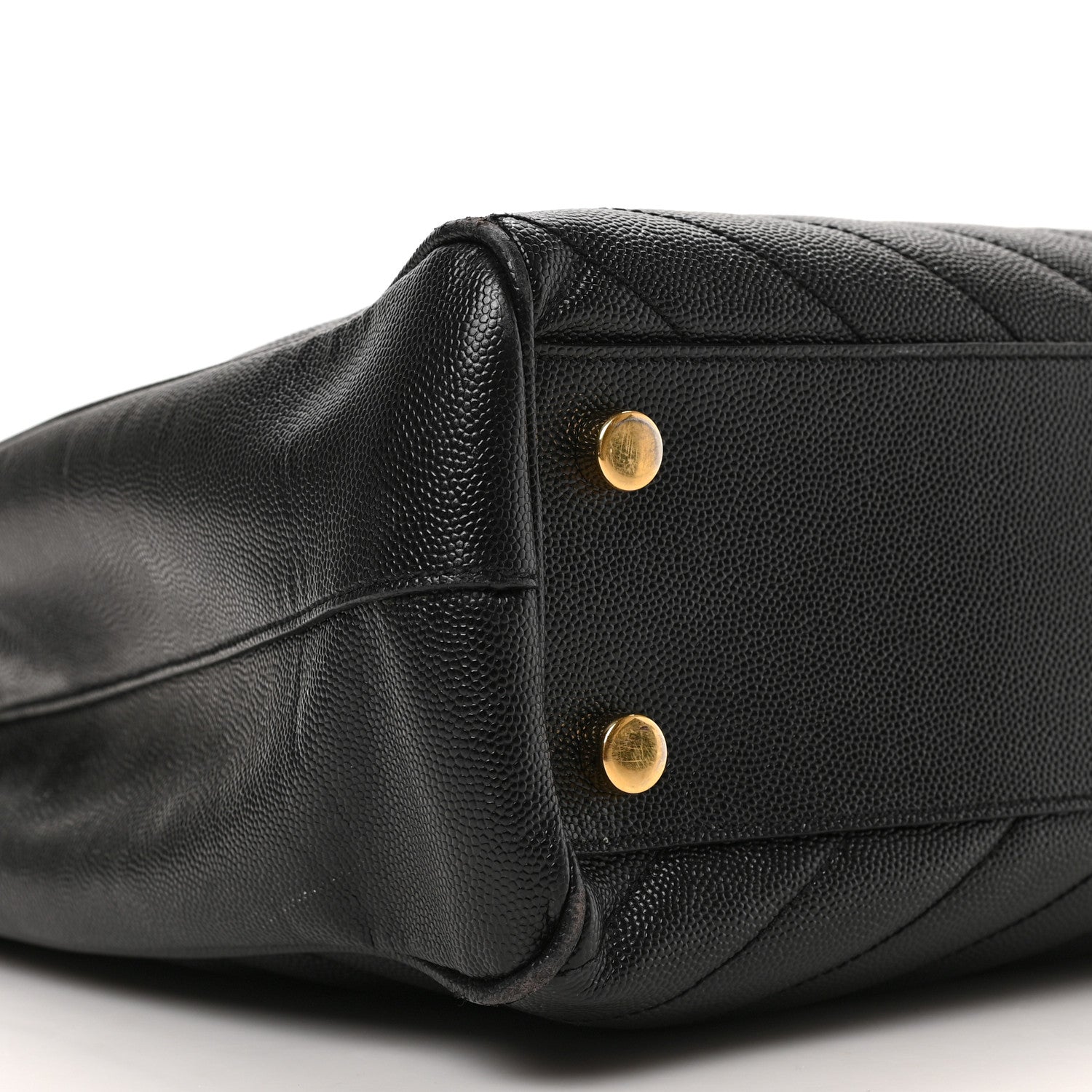 Saint Laurent Grain De Poudre Matelasse Chevron Monogram Shopping Bag Black 7 of 8