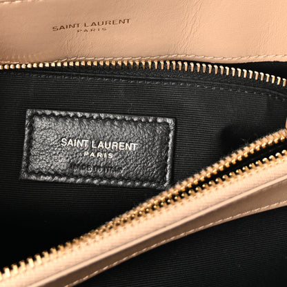 Saint Laurent Calfskin Y Quilted Monogram Medium Loulou Chain Satchel Dark Beige 6 of 10