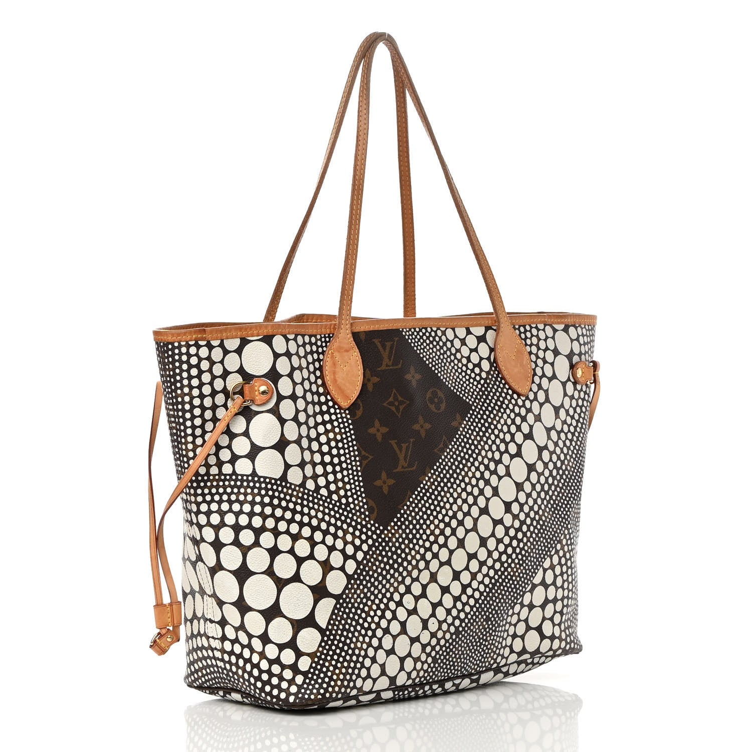 Louis Vuitton Monogram Kusama Waves Neverfull MM White 3 of 20