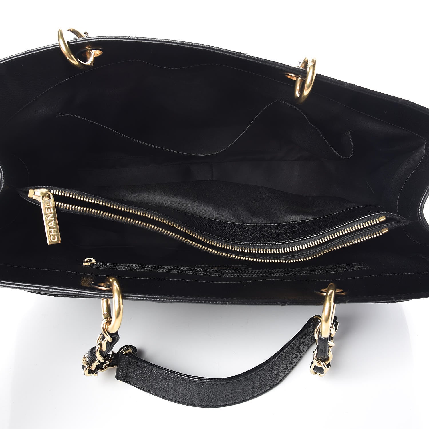Chanel Caviar Quilted XL Grand Shopping Tote GST Black 5 of 17