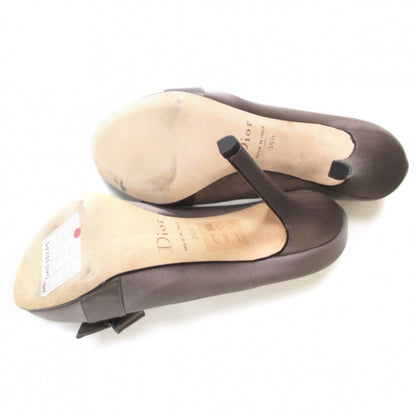 Christian Dior Satin Anniversary Bow Pumps 35.5 Grey 4 of 7