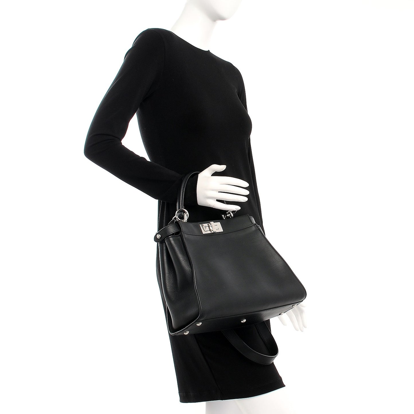 Vitello Seta Python Crocodile Monster Eyes Medium Peekaboo Iconic Satchel Black Girasole