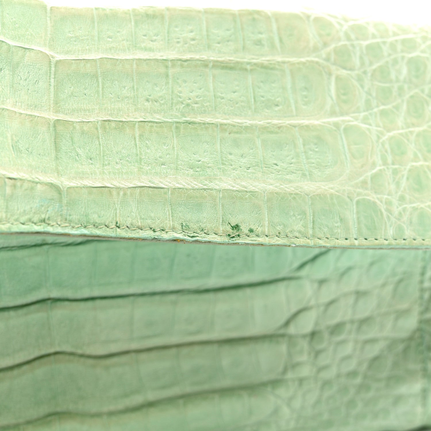 Nancy Gonzalez Crocodile Foldover Clutch Seafoam 8 of 8