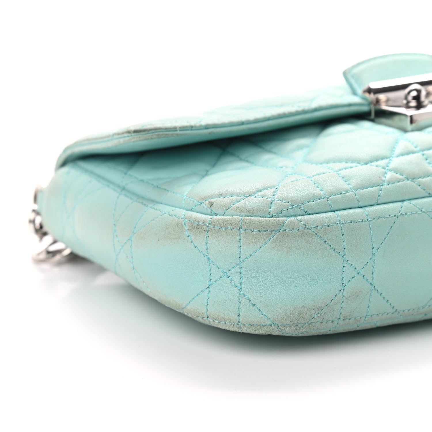 Christian Dior Lambskin Cannage Miss Dior Promenade Pouch Turquoise 4 of 12